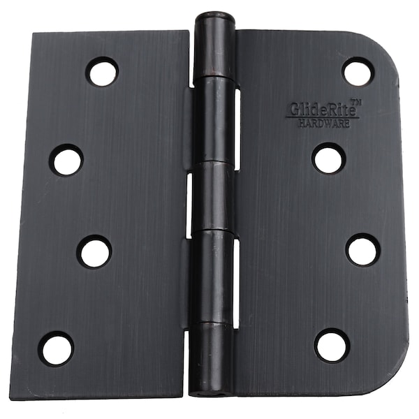 Gliderite Hardware 4 in. Oil Rubbed Bronze Square Door Hinge with 5/8 in. Corner Radius - 4000-SQ-58-ORB 4000-SQ-58-ORB-1 - main
